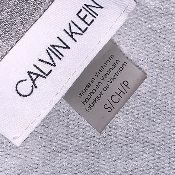 Calvin Klein Sleeveless V-Neck Grey Sweat-Short Romper With Drawstring Waist - Picture 6 of 6